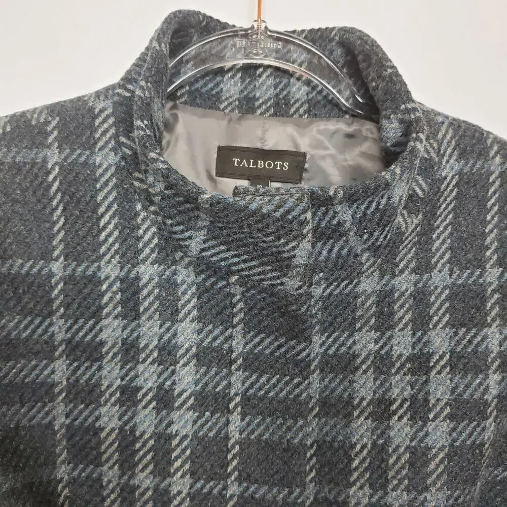Talbots Wool/poly blend plaid jacket size 12